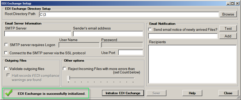 edi exchange setup_initialized