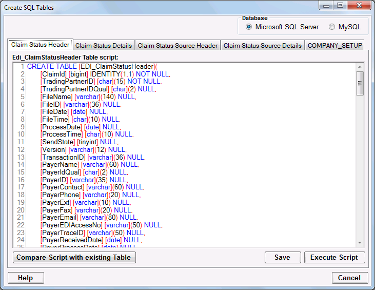DBSetupTables-Create
