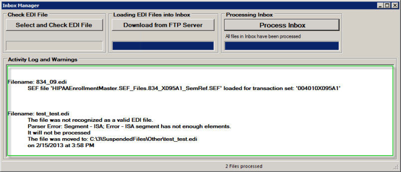 Inbox Manager_Activity Log and Warnings