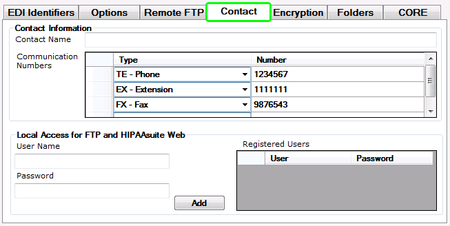 contact tab_entered numbers