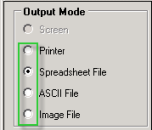 Output mode_spreadsheet file