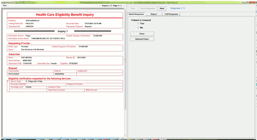 Eligibility Responder CreateResponse